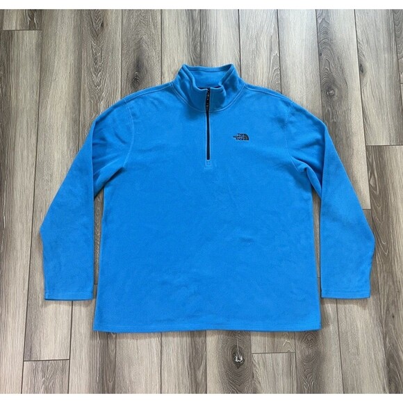 The North Face 1/4 Zip Fleece Pullover Men's XL Blue Polyester Outdoors Polartec - Picture 1 of 9